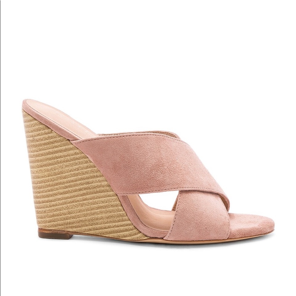 NWT Revolve RAYE Vallarta Wedge Heel in Blush. Box and dust bag included